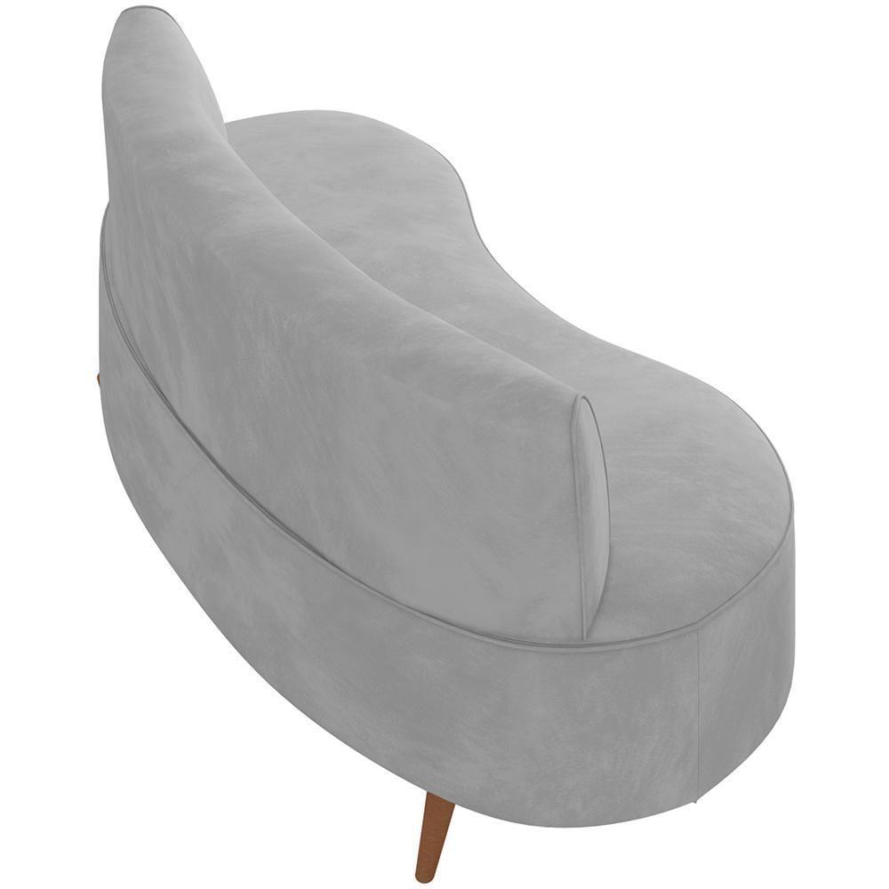 Sofá Chaise Living 2 Lugares 160cm Para Sala Istambul K01 Veludo Cinza - Lyam Decor - 4