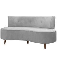 Sofá Chaise Living 2 Lugares 160cm Para Sala Istambul K01 Veludo Cinza - Lyam Decor - 1