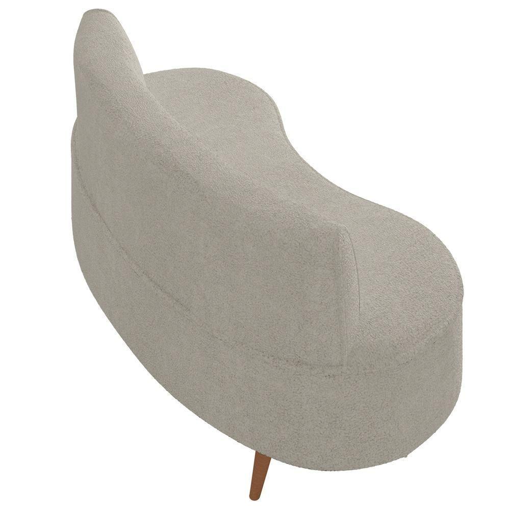 Sofá Chaise Living 2 Lugares 160cm Para Sala Istambul K01 Bouclê Bege - Lyam Decor - 4