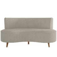 Sofá Chaise Living 2 Lugares 160cm Para Sala Istambul K01 Bouclê Bege - Lyam Decor - 5