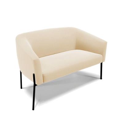 Sofá Namoradeira 2 Lugares Pé De Ferro Preto Stella Suede D03 - D'rossi Cor Bege