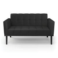 Sofá Namoradeira E Poltrona Base De Madeira Preto Elisa Corino Preto D03 - D'rossi - 6