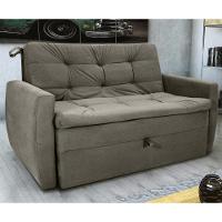 Sofá Cama 2 Lugares Bray Veludo Turkey Marrom - 1