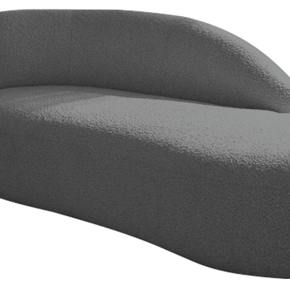 Divã Recamier Curvo Luna 160cm Lado Direito Linho - Doce Sonho Móveis Cor Cinza Escuro - 2