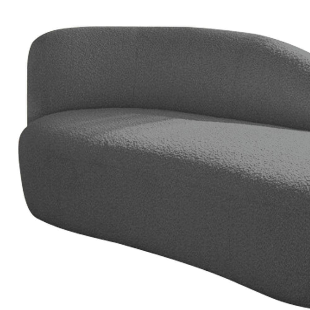 Divã Recamier Curvo Luna 160cm Lado Direito Linho - Doce Sonho Móveis Cor Cinza Escuro - 3