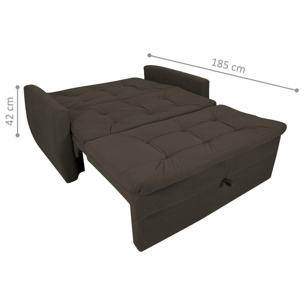 Sofá Cama Para Sala De Estar Dingle Suede Cappuccino - 3