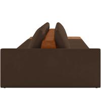 Sofá Ilha Modular Para Sala 432cm Com Puff Dublin K01 Veludo Marrom Sintético Caramelo - Lyam Decor - 2