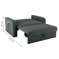 Sofá Cama Com Baú 2 Lugares John Veludo Maserati Cinza - 3