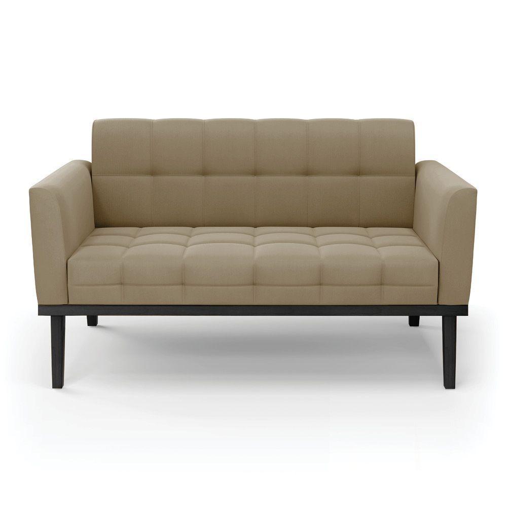 Sofá Namoradeira 2 Lugares Base De Madeira Preto Elisa Suede D03 - D'rossi Cor Marrom Rato - 5