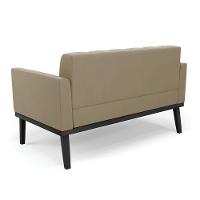 Sofá Namoradeira 2 Lugares Base De Madeira Preto Elisa Suede D03 - D'rossi Cor Marrom Rato - 3