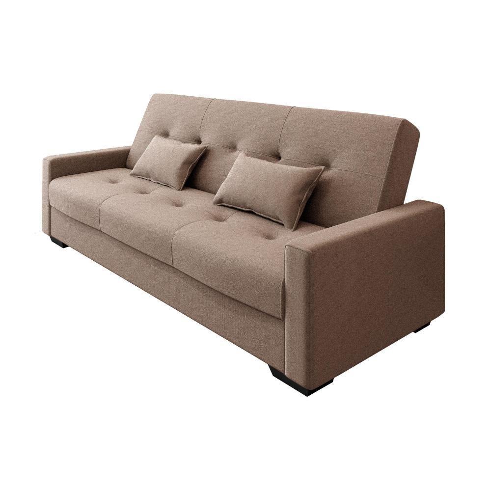 Sofá Cama Lavínia 3 Lugares Boucle Marrom Matrix - 1