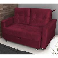 Sofá Cama Para Sala De Estar Cross Veludo Vinho - 1