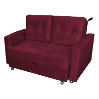 Sofá Cama Para Sala De Estar Cross Veludo Vinho - 2
