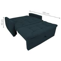 Sofá Cama Para Sala De Estar Hiro Suede Petróleo - 4