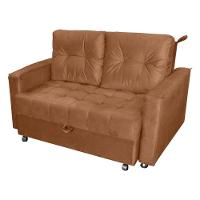 Sofá Cama Para Sala De Estar Cross Veludo Ferrugem - 4