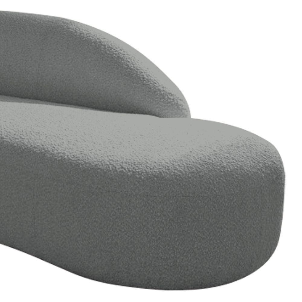 Divã Recamier Curvo Luna 140cm Lado Direito Suede - Doce Sonho Móveis Cor Cinza - 2
