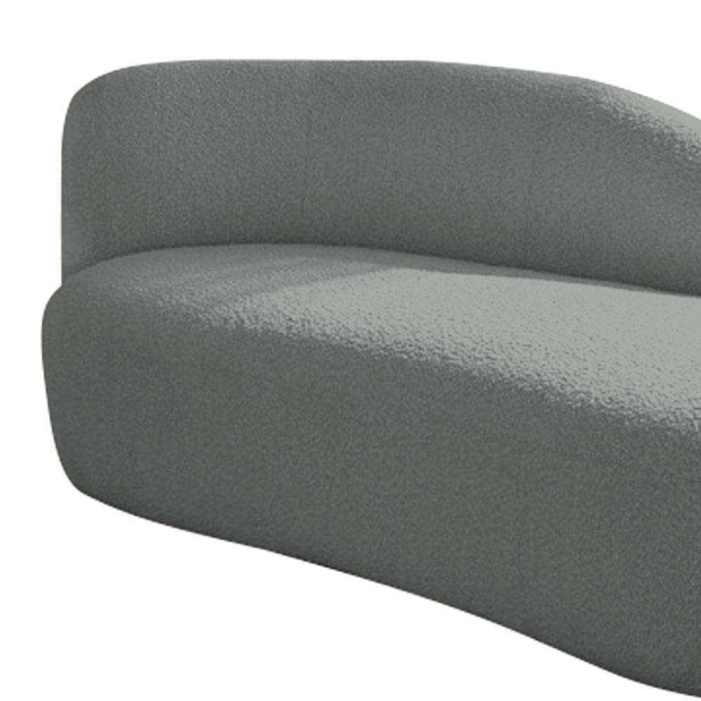 Divã Recamier Curvo Luna 140cm Lado Direito Suede - Doce Sonho Móveis Cor Cinza - 4