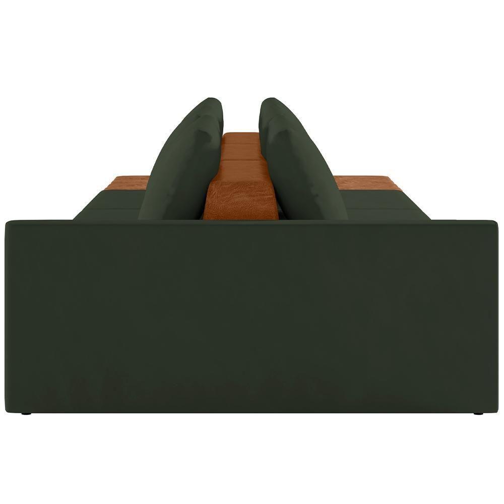 Sofá Ilha Modular Para Sala 342cm Com Puff Dublin K01 Veludo Verde Sintético Caramelo - Lyam Decor - 4
