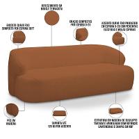 Sofá 2 Lugares Curvo Orgânico Para Sala Living 150cm Barolo L06 Bouclê Terracota - Lyam Decor - 3