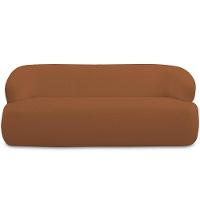Sofá 2 Lugares Curvo Orgânico Para Sala Living 150cm Barolo L06 Bouclê Terracota - Lyam Decor