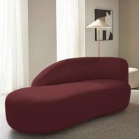 Divã Recamier Curvo Luna 160cm Lado Esquerdo Suede - Doce Sonho Móveis Cor Bordô - 3