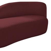 Divã Recamier Curvo Luna 160cm Lado Esquerdo Suede - Doce Sonho Móveis Cor Bordô