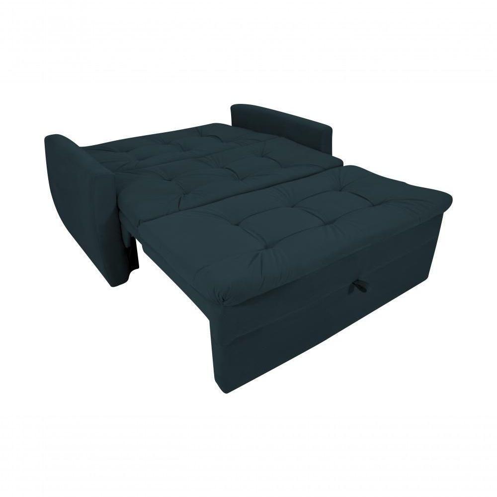 Sofá Cama Meg 2 Lugares Suede Petróleo Matrix - 3