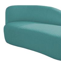 Divã Recamier Curvo Luna 140cm Lado Direito Suede - Doce Sonho Móveis Cor Azul Turquesa