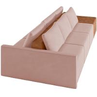 Sofá Ilha Modular Para Sala 342cm Com Puff Dublin K01 Veludo Rosê Sintético Caramelo - Lyam Decor