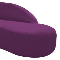 Divã Recamier Curvo Luna 140cm Lado Direito Suede - Doce Sonho Móveis Cor Roxo - 2