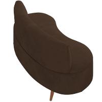 Sofá Chaise Living 2 Lugares 160cm Para Sala Istambul K01 Veludo Marrom - Lyam Decor