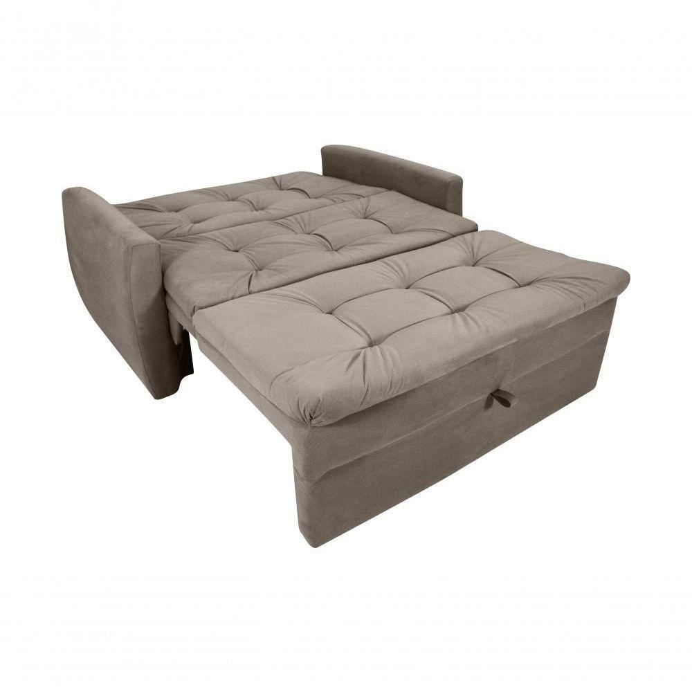 Sofá Cama Meg 2 Lugares Veludo Turkey Capuccino Matrix - 2