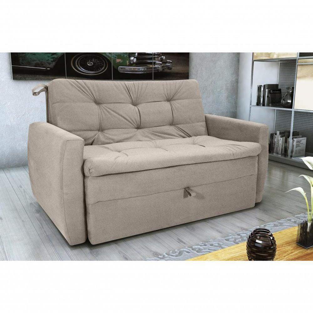 Sofá Cama Meg 2 Lugares Veludo Turkey Capuccino Matrix - 3