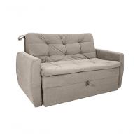 Sofá Cama Meg 2 Lugares Veludo Turkey Capuccino Matrix - 1