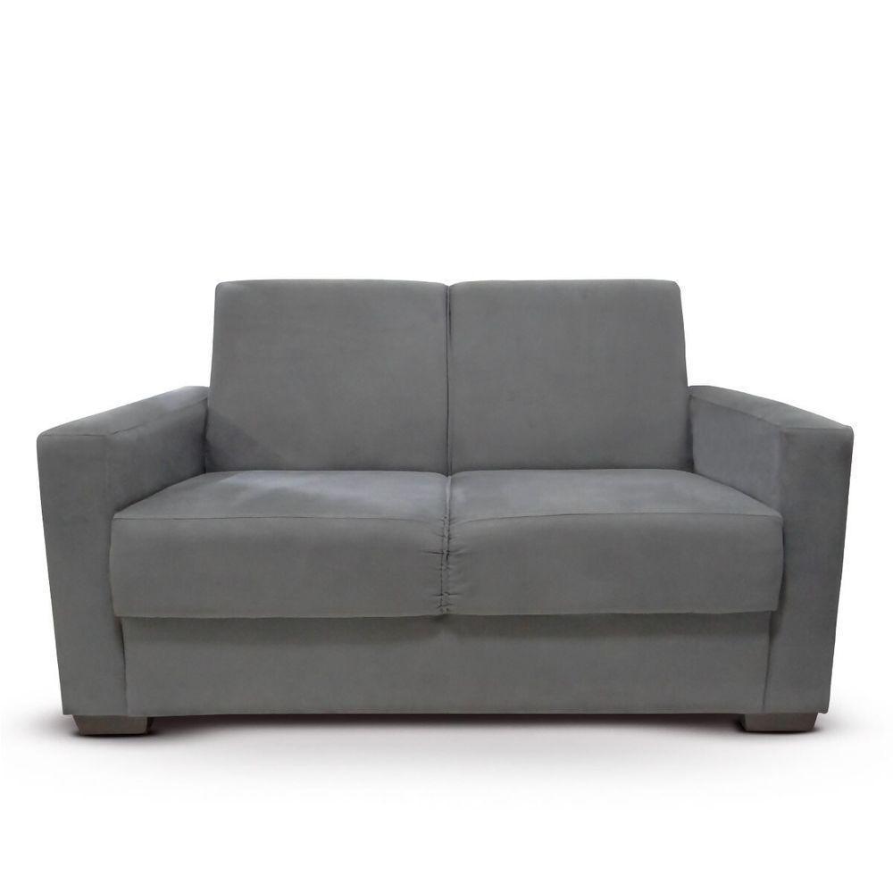Sofá 2 Lugares Sala De Estar Recepção Suede Vitória Cinza - 1