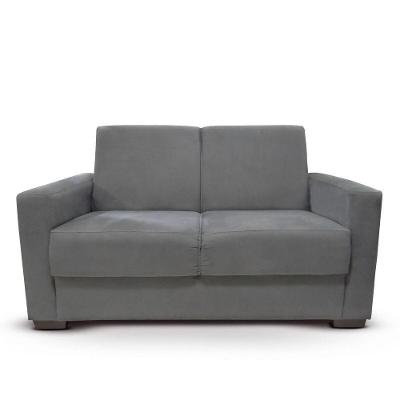 Sofá 2 Lugares Sala De Estar Recepção Suede Vitória Cinza