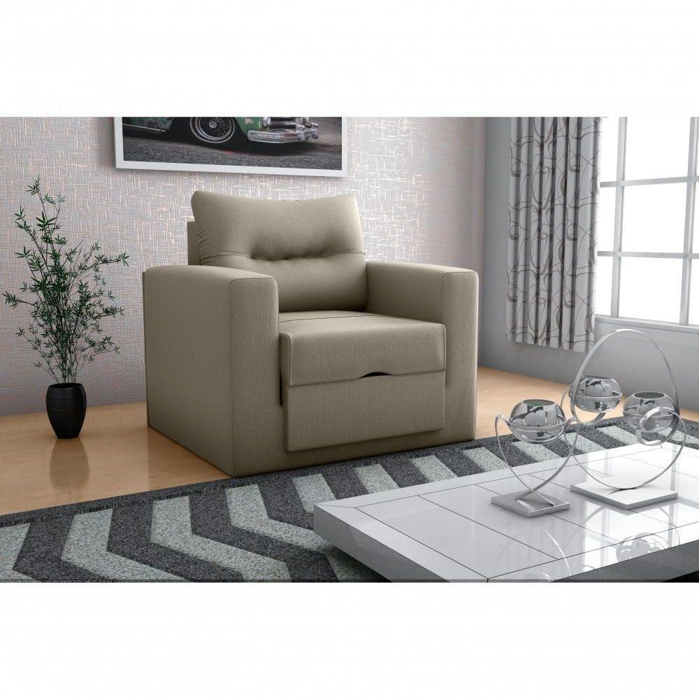 Sofá Cama Marissol 1 Lugar Suede Capuccino - 3