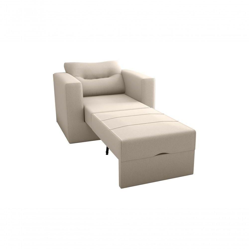 Sofá Cama Marissol 1 Lugar Suede Bege - 2