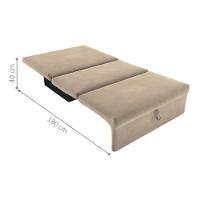 Sofá Cama 2 Lugares Ivan Suede Bege - 3
