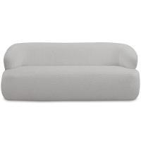 Sofá 3 Lugares Curvo Orgânico Para Sala Living 180cm Barolo L06 Bouclê Cinza - Lyam Decor - 5