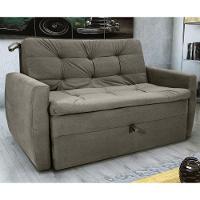 Sofá Cama Para Sala De Estar Dingle Veludo Turkey Marrom - 1