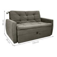 Sofá Cama Para Sala De Estar Dingle Veludo Turkey Marrom - 4