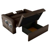 Sofá Cama 2 Lugares Com Baú Bannow Veludo Marrom - 3