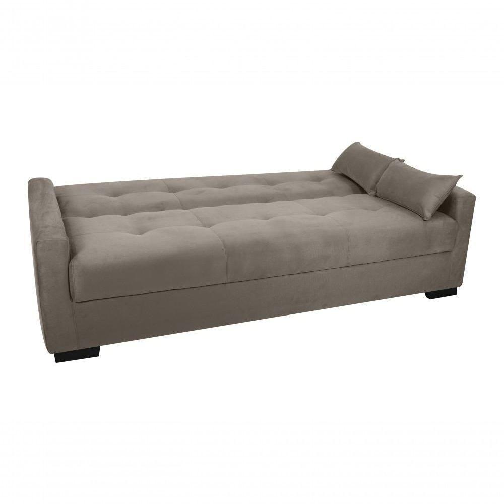 Sofá Cama Lavínia 3 Lugares Veludo Capuccino Matrix - 2