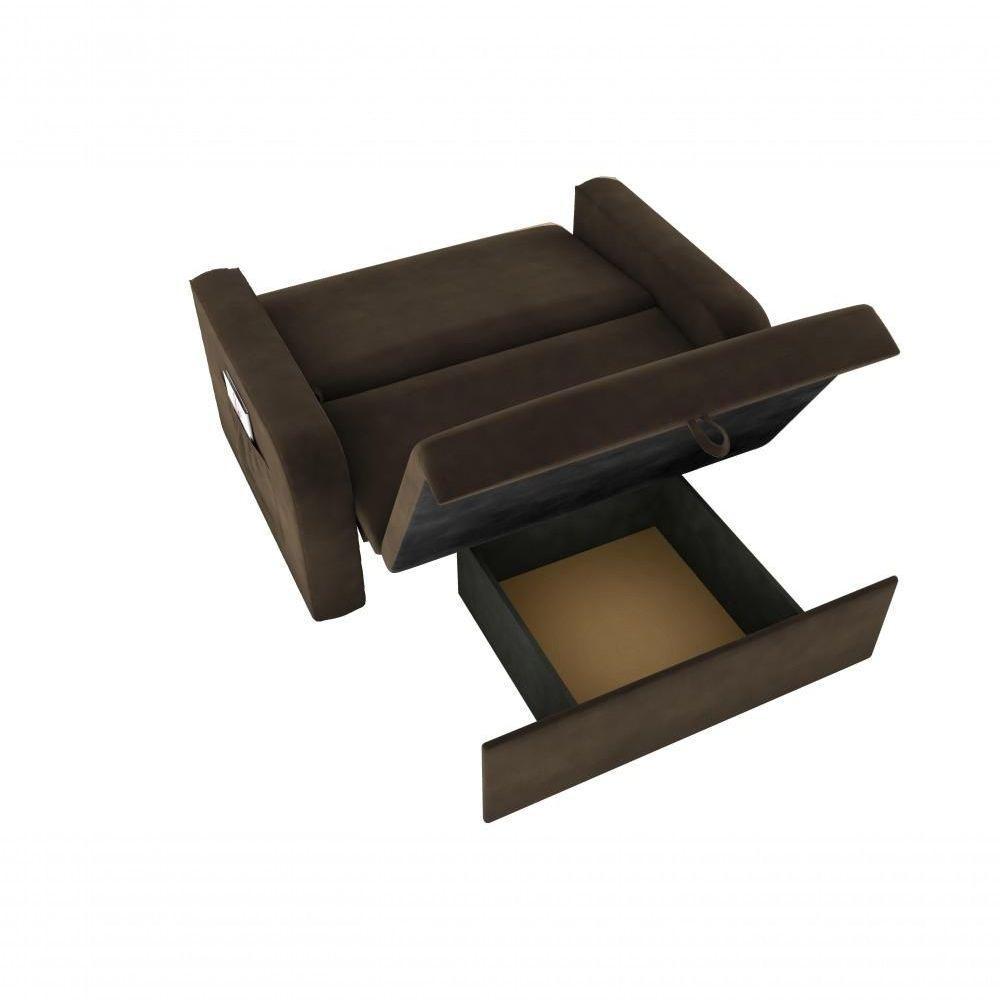 Sofá Cama Daiane 2 Lugares Com Baú Suede Capuccino Matrix - 2