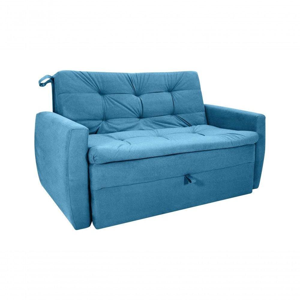 Sofá Cama Meg 2 Lugares Veludo Turkey Petroléo Matrix - 1