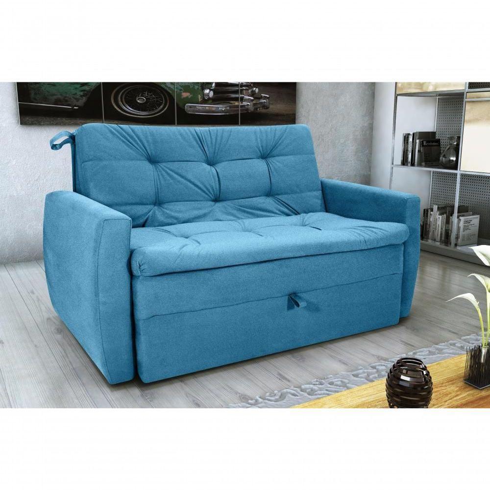 Sofá Cama Meg 2 Lugares Veludo Turkey Petroléo Matrix - 3