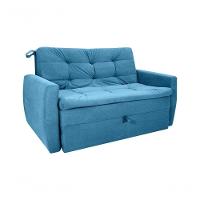 Sofá Cama Meg 2 Lugares Veludo Turkey Petroléo Matrix - 1