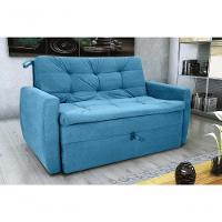 Sofá Cama Meg 2 Lugares Veludo Turkey Petroléo Matrix - 3