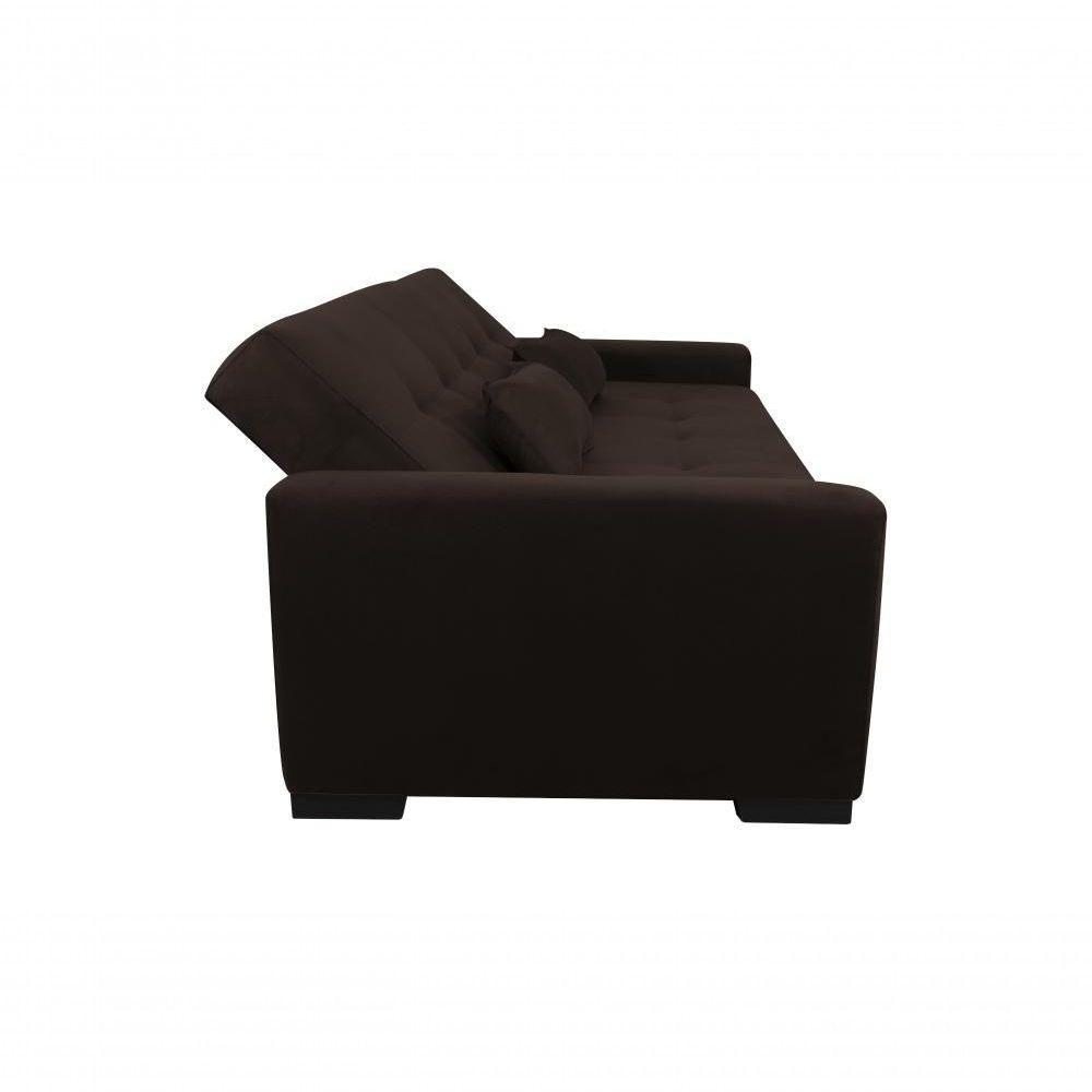 Sofá Cama Lavínia 3 Lugares Suede Marrom Matrix - 2